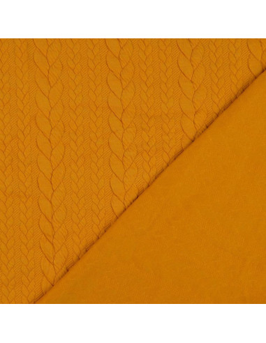 Tecido moletom trançado - Amarelo sol