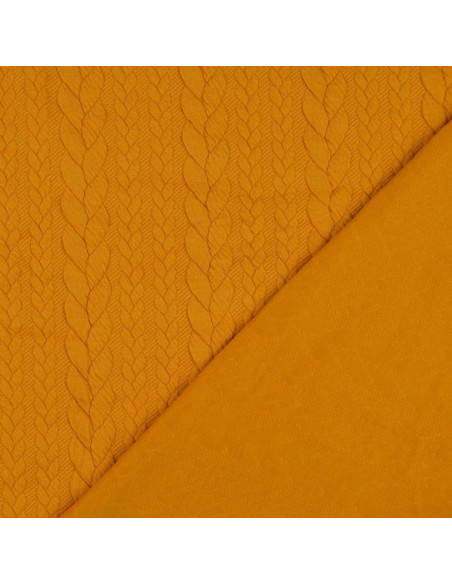 Tecido moletom trançado - Amarelo sol