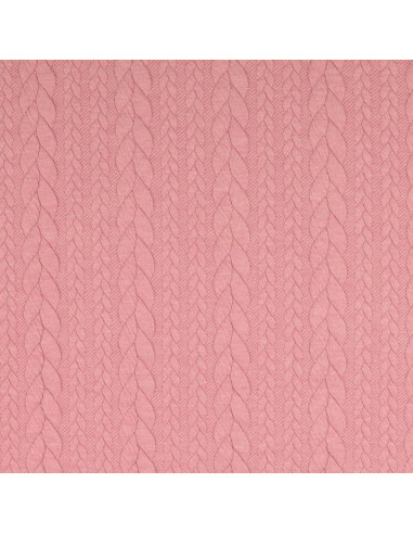 Tecido moletom trançado - Rosa velho