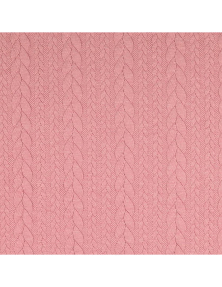 Tecido moletom trançado - Rosa velho