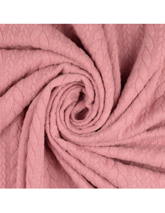 Tecido moletom trançado - Rosa velho 2