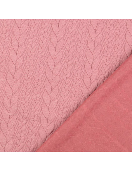 Tecido moletom trançado - Rosa velho