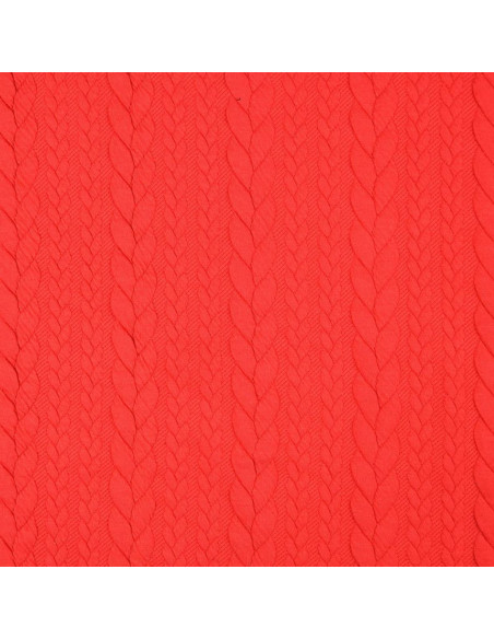Tecido moletom trançado - Vermelho
