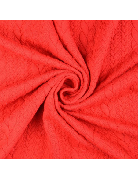 Tecido moletom trançado - Vermelho