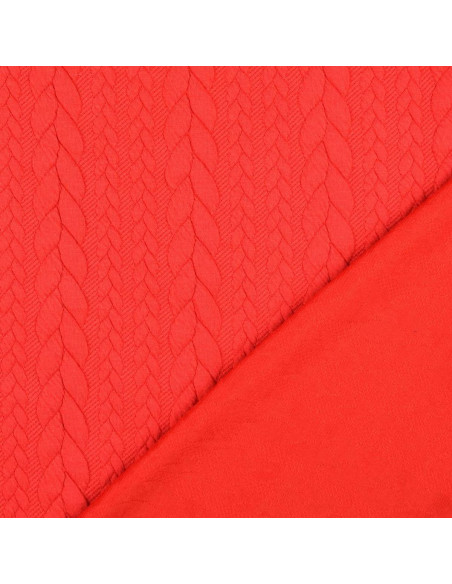 Tecido moletom trançado - Vermelho