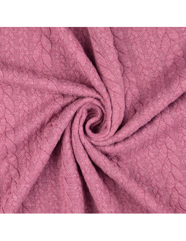 Tecido moletom trançado - Rosa velho escuro