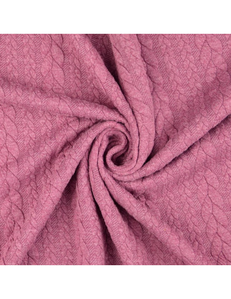 Tecido moletom trançado - Rosa velho escuro