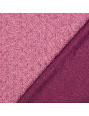 Tecido moletom trançado - Rosa velho escuro