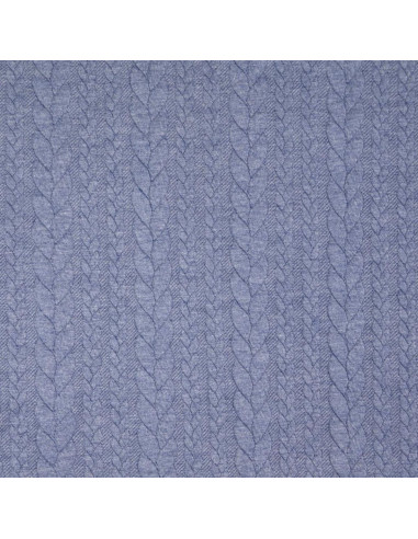 Tecido moletom trançado - Denim