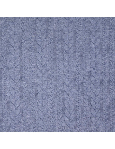 Tecido moletom trançado - Denim