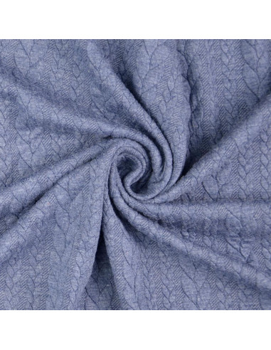 Tecido moletom trançado - Denim