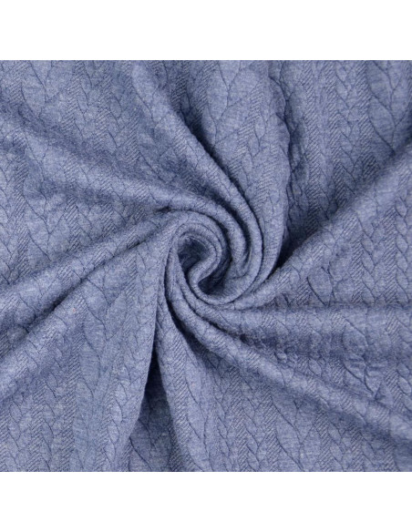 Tecido moletom trançado - Denim