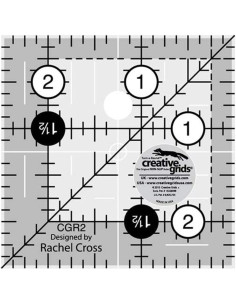 Régua quadrada para quilting 2.5" x 2.5" Creative Grids