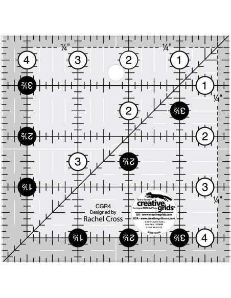 Régua quadrada de quilting 4.5" x 4.5" Creative Grids