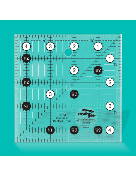 Régua quadrada de quilting 4.5" x 4.5" Creative Grids