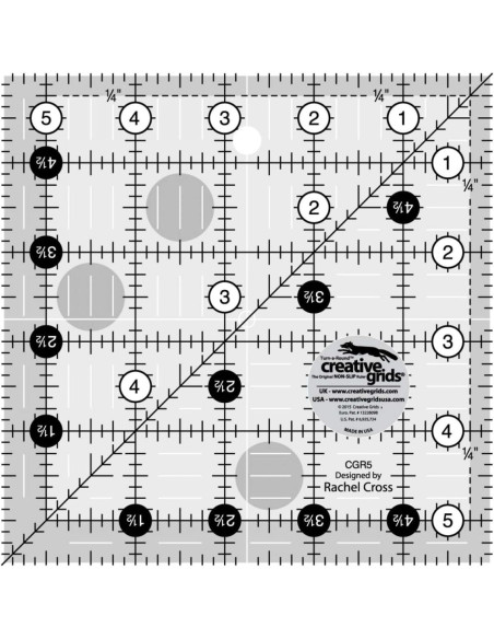 Régua quadrada de quilting 5.5" x 5.5" Creative Grids