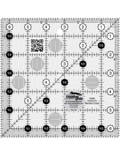 Régua quadrada de quilting 6.5" x 6.5" Creative Grids