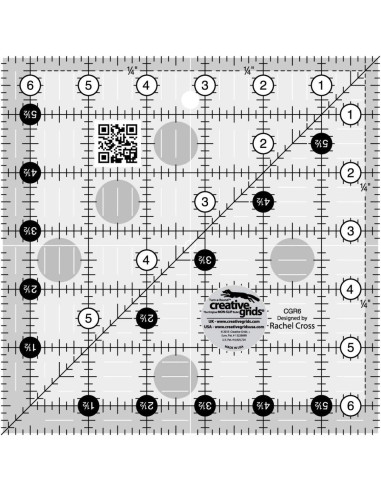 Régua quadrada de quilting 6.5" x 6.5" Creative Grids