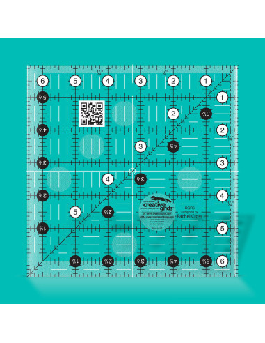 Régua quadrada de quilting 6.5" x 6.5" Creative Grids