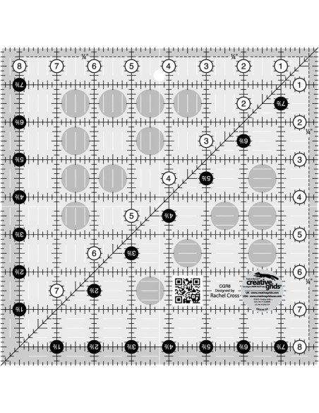 Régua quadrada de quilting 8.5" x 8.5" Creative Grids