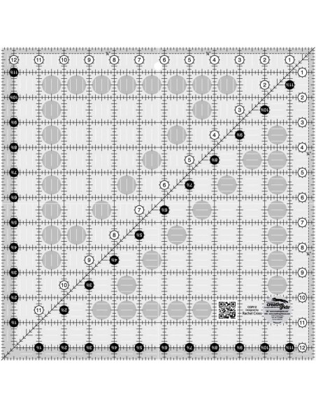 Régua quadrada de quilting 12.5" x 12.5" Creative Grids