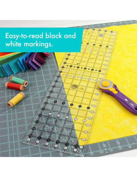 Régua retangular para quilting 6.5" x 24.5" Creative Grids