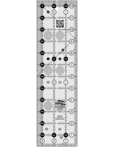 Régua retangular para quilting 3.5" x 12.5" Creative Grids