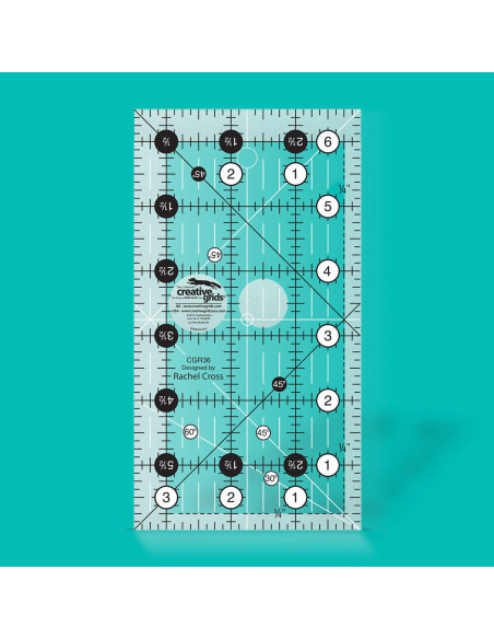 Régua retangular para quilting 3.5" x 6.5" Creative Grids