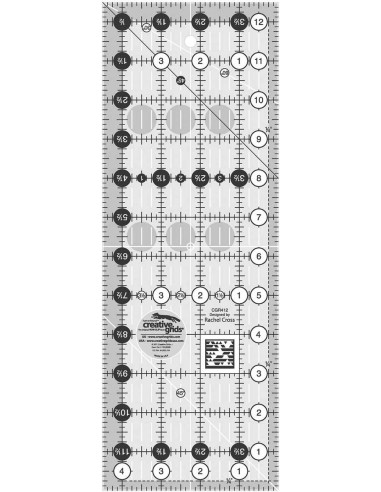 Régua retangular para quilting 4.5" x 12.5" Creative Grids