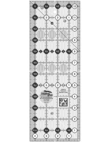Régua retangular para quilting 4.5" x 12.5" Creative Grids