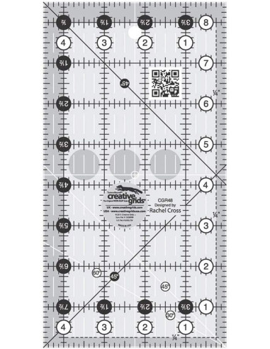 Régua retangular para quilting 4.5" x 8.5" Creative Grids