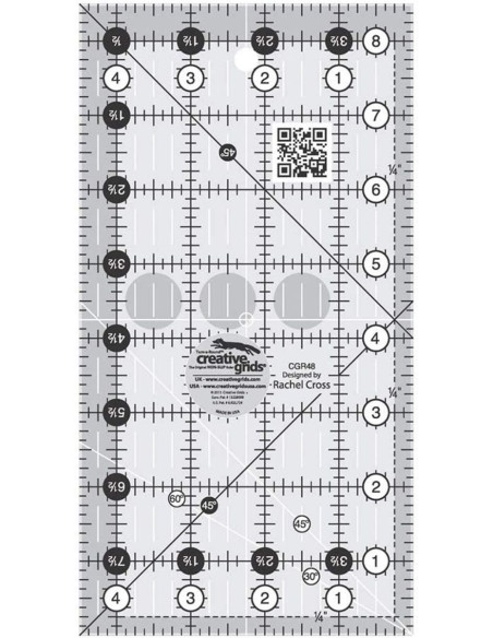 Régua retangular para quilting 4.5" x 8.5" Creative Grids