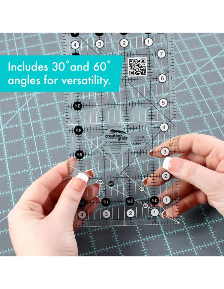 Régua retangular para quilting 4.5" x 8.5" Creative Grids