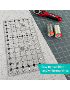 Régua retangular para quilting 6.5" x 12.5" Creative Grids 2