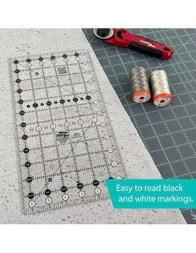 Régua retangular para quilting 6.5" x 12.5" Creative Grids