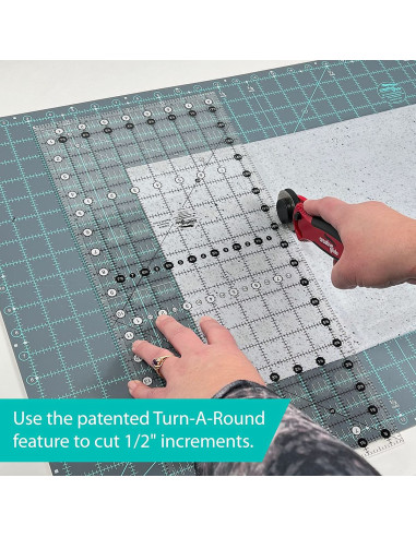 Régua retangular para quilting 6.5" x 12.5" Creative Grids