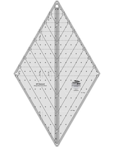 Régua de quilting Diamond 60° Creative Grids