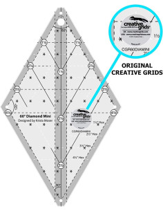 Régua de quilting Diamond Mini 60° Creative Grids 2