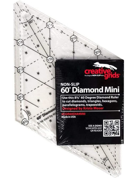 Régua de quilting Diamond Mini 60° Creative Grids