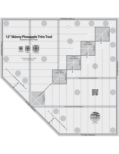 Regra 12" Skinny Pineapple Trim Tool Creative Grids