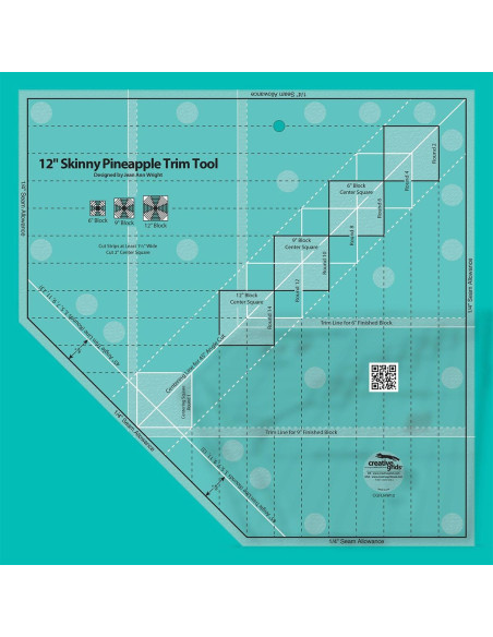 Regra 12" Skinny Pineapple Trim Tool Creative Grids