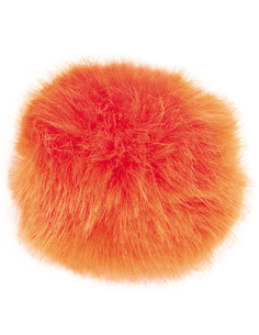 Pompom imitação de pele 10 cm - Laranja