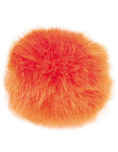 Pompom imitação de pele 10 cm - Laranja
