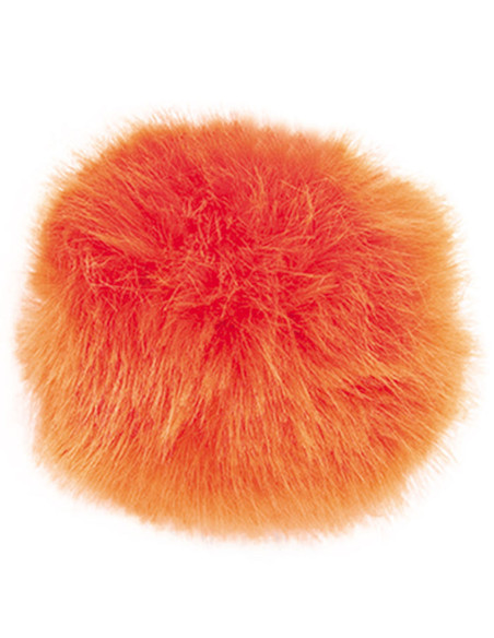 Pompom imitação de pele 10 cm - Laranja