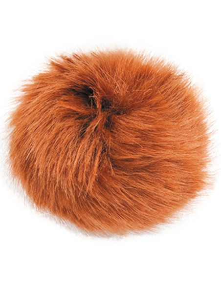 Pompom imitação de pele 10 cm - Castanho