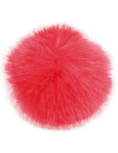 Pompom imitação de pele 10 cm - Vermelho