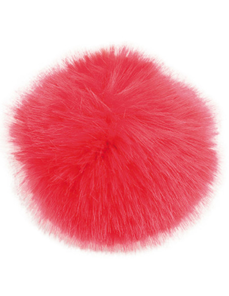 Pompom imitação de pele 10 cm - Vermelho