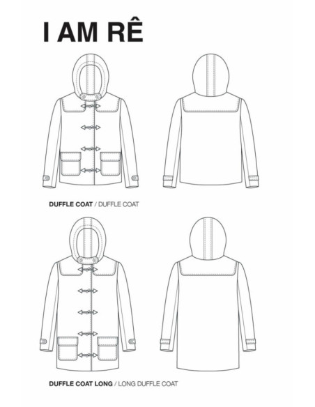 Padrão de casaco duffle coat Rê - I am patterns
