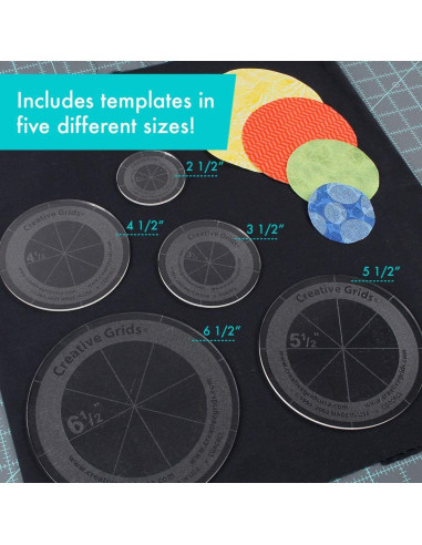Conjunto de 5 réguas de círculos Creative Grids