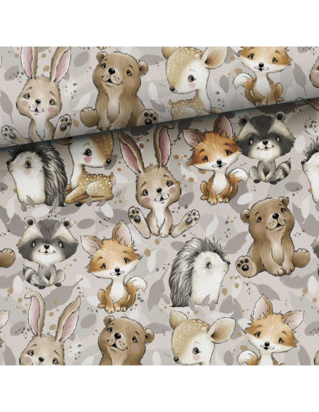 Tecido de algodão premium - Animais amigos